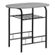 I 1207 Dining Set - 3pcs Set / Grey Top / Black Metal - Furniture Depot (7881071460600)