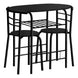 I 1208 Dining Set - 3pcs Set / Black Top / Black Metal - Furniture Depot (7881071591672)