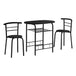 I 1208 Dining Set - 3pcs Set / Black Top / Black Metal - Furniture Depot (7881071591672)