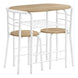 I 1209 Dining Set - 3pcs Set / Natural Top / White Metal - Furniture Depot (7881071689976)