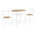 I 1209 Dining Set - 3pcs Set / Natural Top / White Metal - Furniture Depot (7881071689976)