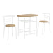 I 1209 Dining Set - 3pcs Set / Natural Top / White Metal - Furniture Depot (7881071689976)