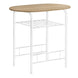 I 1209 Dining Set - 3pcs Set / Natural Top / White Metal - Furniture Depot (7881071689976)
