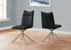 I 1213 Dining Chair - 2pcs / 36"H / Black Leather-Look / Chrome - Furniture Depot