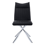 I 1213 Dining Chair - 2pcs / 36"H / Black Leather-Look / Chrome - Furniture Depot