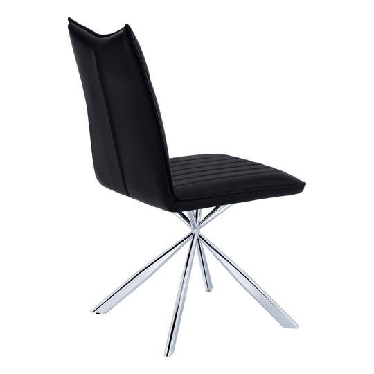 I 1213 Dining Chair - 2pcs / 36"H / Black Leather-Look / Chrome - Furniture Depot