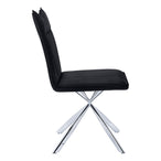 I 1213 Dining Chair - 2pcs / 36"H / Black Leather-Look / Chrome - Furniture Depot