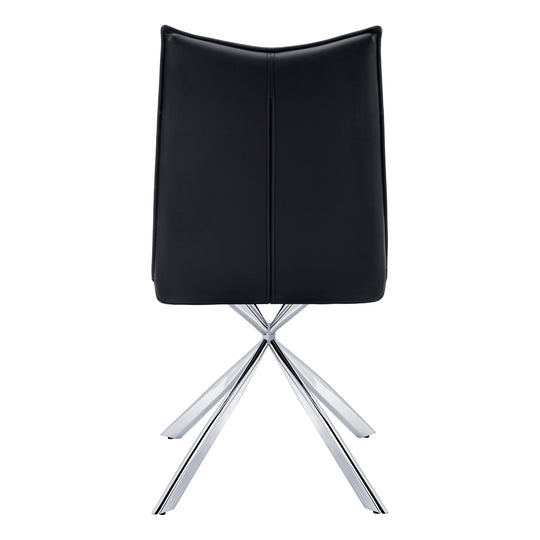 I 1213 Dining Chair - 2pcs / 36"H / Black Leather-Look / Chrome - Furniture Depot