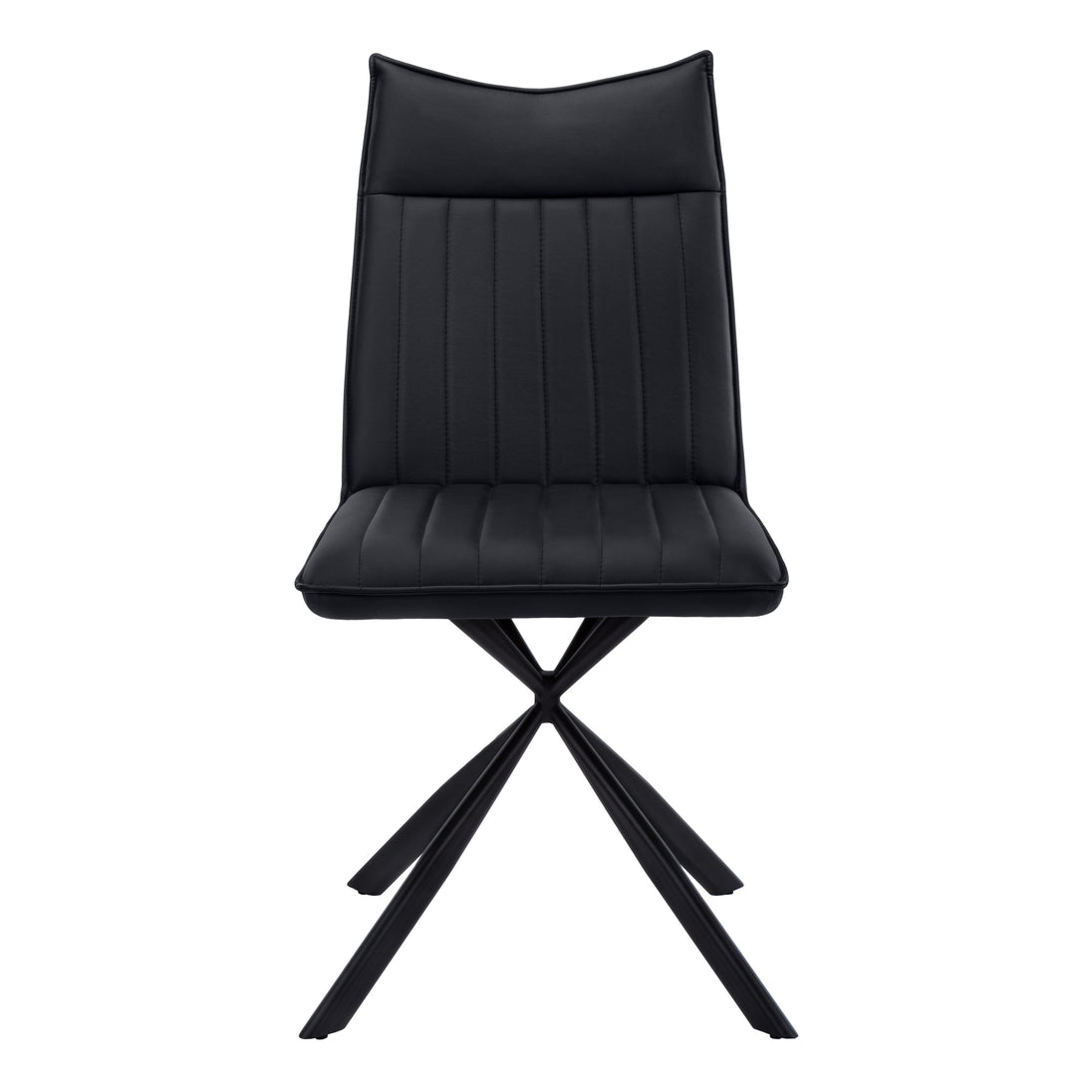 I 1215 Dining Chair - 2pcs / 36"H / Black Leather-Look / Black - Furniture Depot (7881072410872)