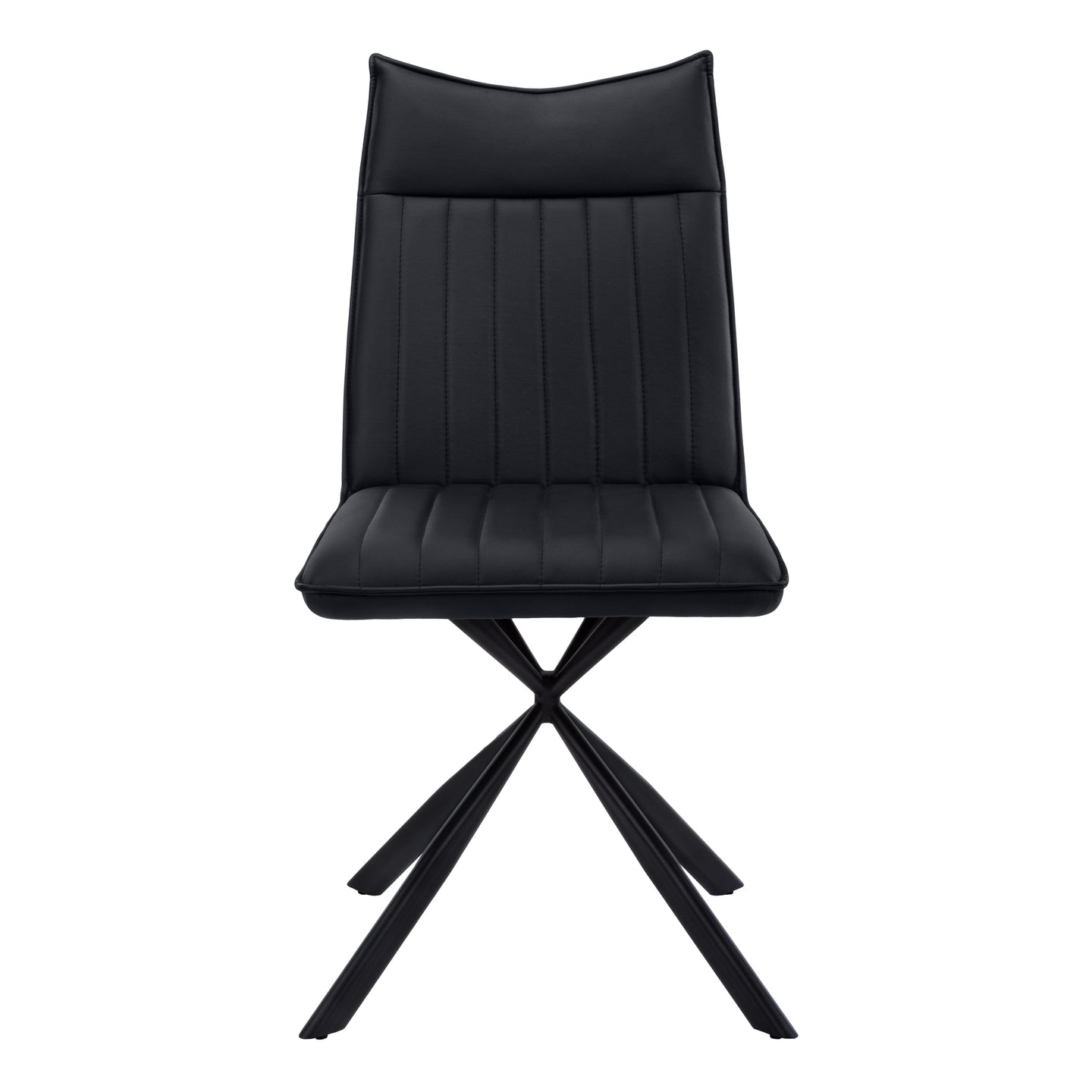 I 1215 Dining Chair - 2pcs / 36"H / Black Leather-Look / Black - Furniture Depot (7881072410872)