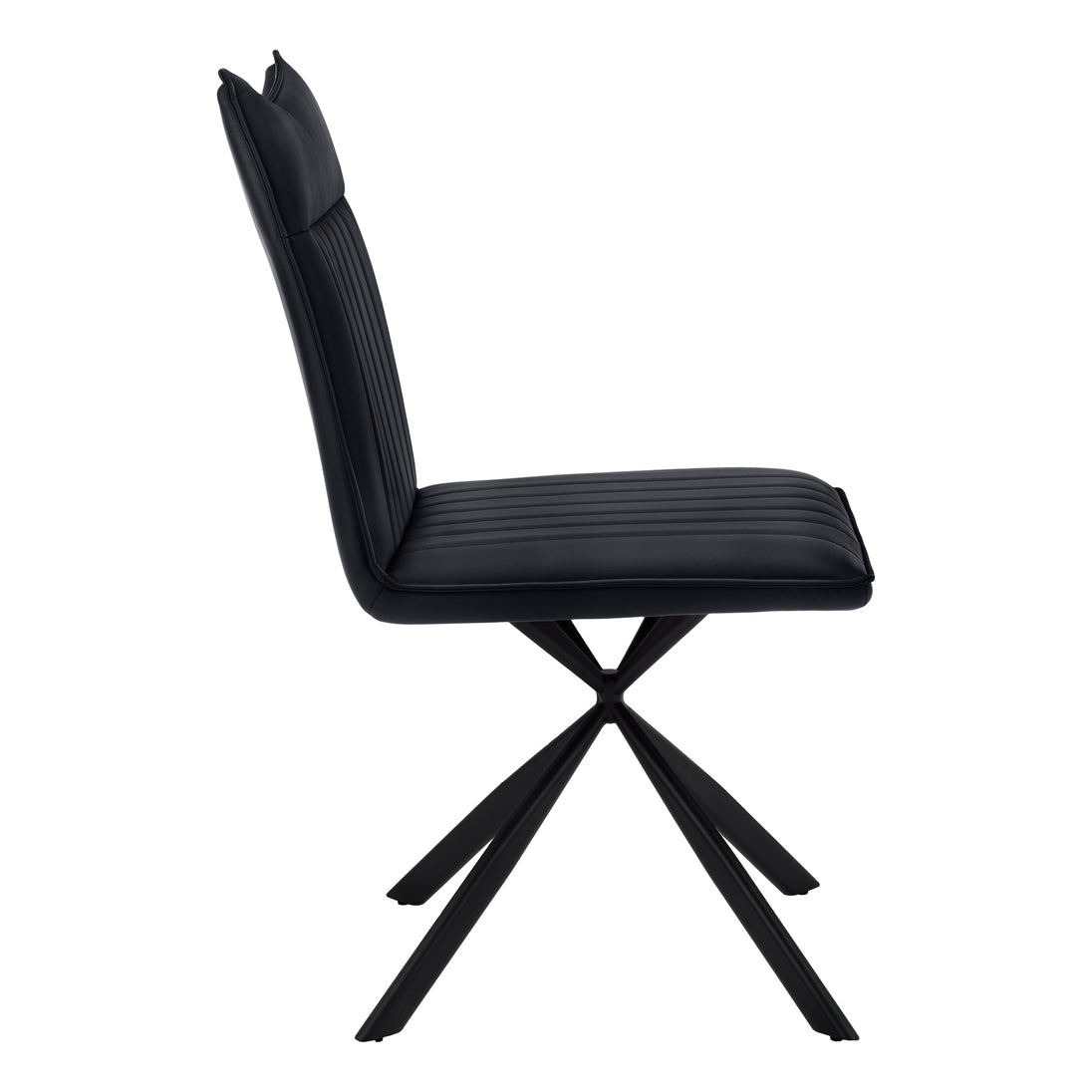 I 1215 Dining Chair - 2pcs / 36"H / Black Leather-Look / Black - Furniture Depot (7881072410872)