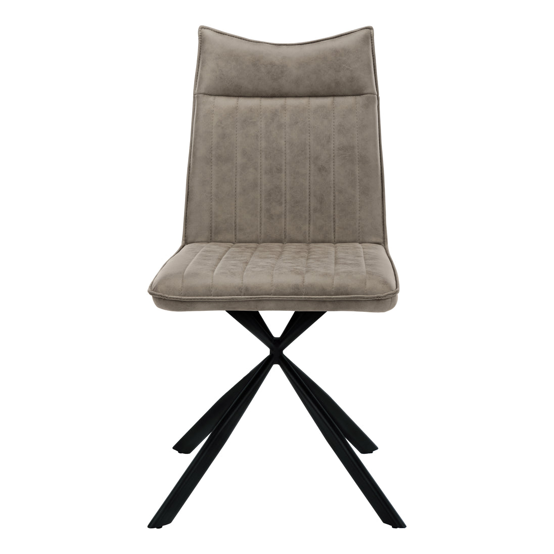 I 1216 Dining Chair - 2pcs / 36"H / Taupe Fabric / Black Metal - Furniture Depot (7881072607480)