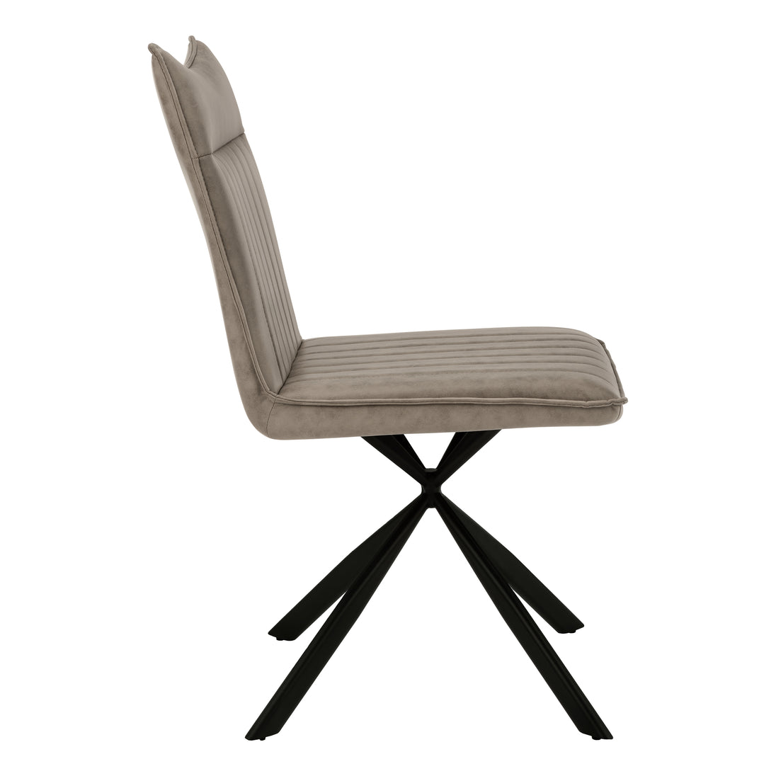 I 1216 Dining Chair - 2pcs / 36"H / Taupe Fabric / Black Metal - Furniture Depot (7881072607480)