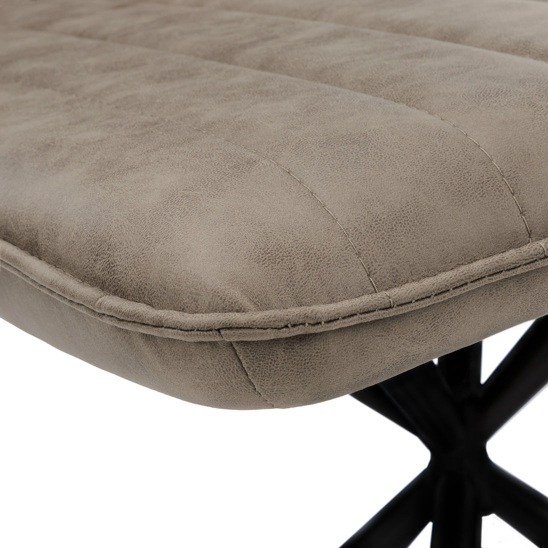 I 1216 Dining Chair - 2pcs / 36"H / Taupe Fabric / Black Metal - Furniture Depot (7881072607480)