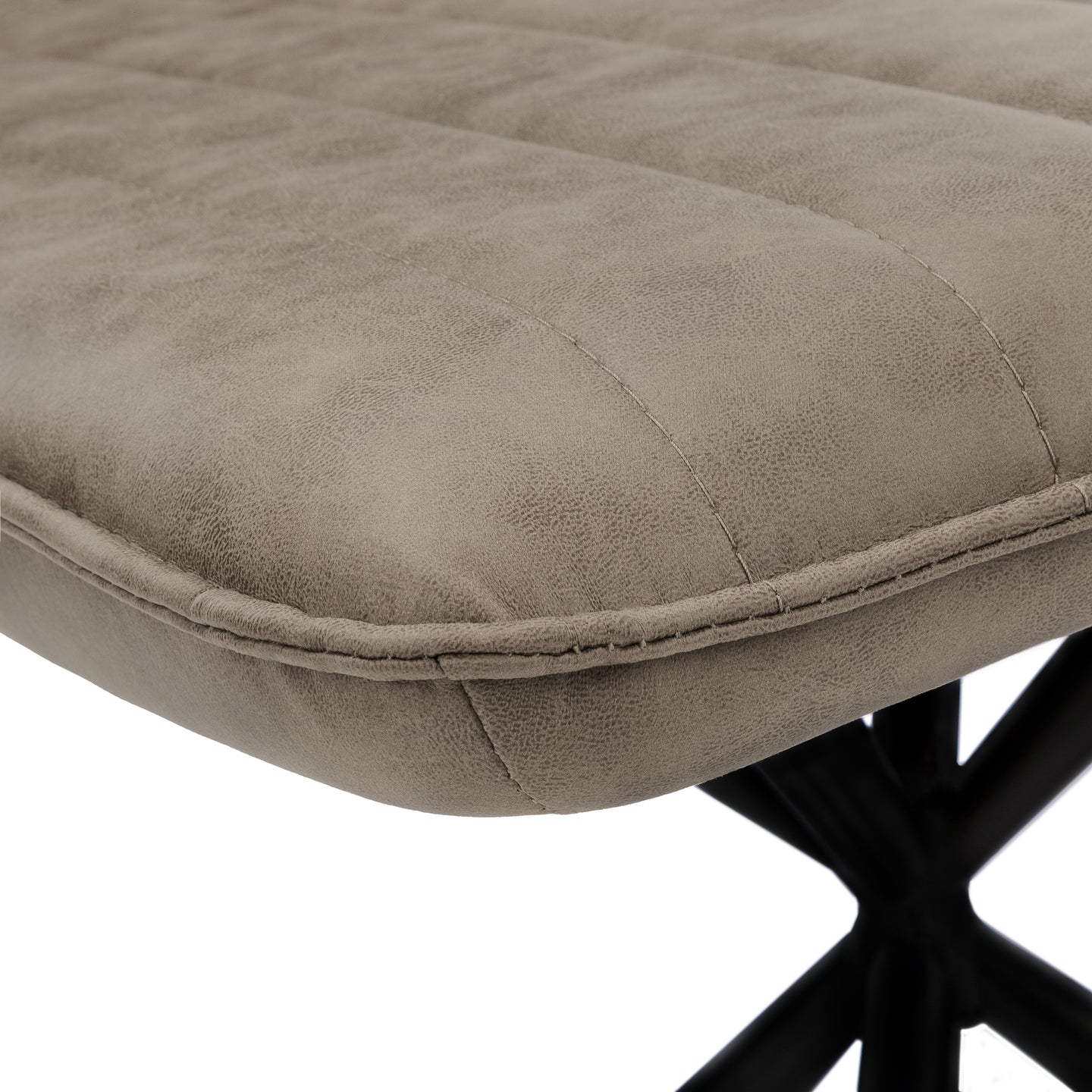 I 1216 Dining Chair - 2pcs / 36"H / Taupe Fabric / Black Metal - Furniture Depot (7881072607480)