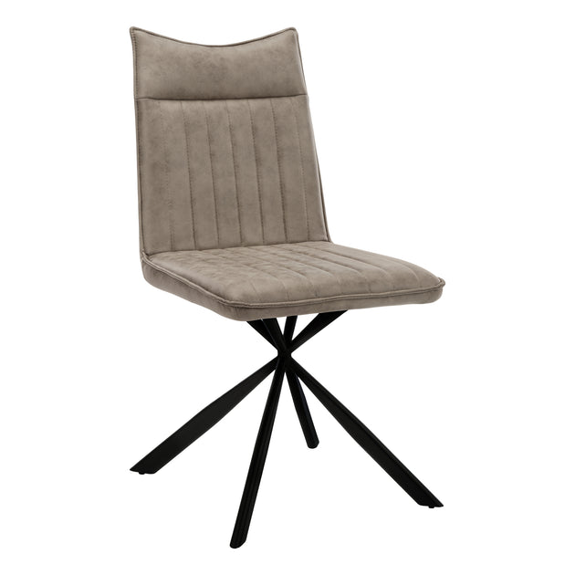 I 1216 Dining Chair - 2pcs / 36"H / Taupe Fabric / Black Metal - Furniture Depot (7881072607480)