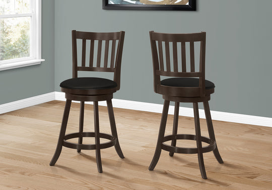 I 1237 Barstool - 2pcs / 39"H / Espresso / Swivel Counter Height - Furniture Depot (7881073164536)