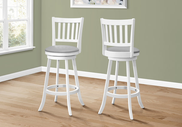 I 1238 Barstool - 2pcs / 44"H / White / Swivel Bar Height - Furniture Depot (7881073295608)