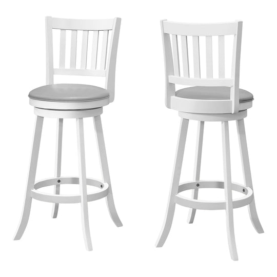 I 1238 Barstool - 2pcs / 44"H / White / Swivel Bar Height - Furniture Depot (7881073295608)