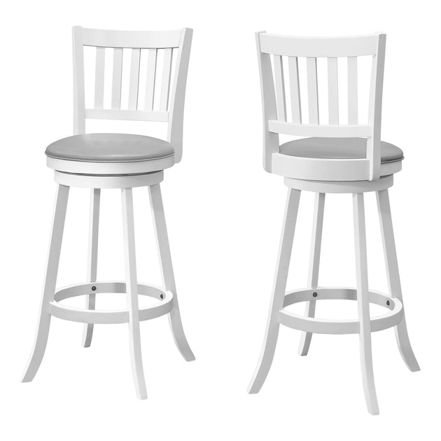 I 1238 Barstool - 2pcs / 44"H / White / Swivel Bar Height - Furniture Depot (7881073295608)