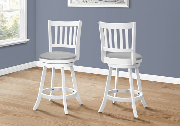 I 1239 Barstool - 2pcs / 39"H / White / Swivel Counter Height - Furniture Depot (7881073393912)