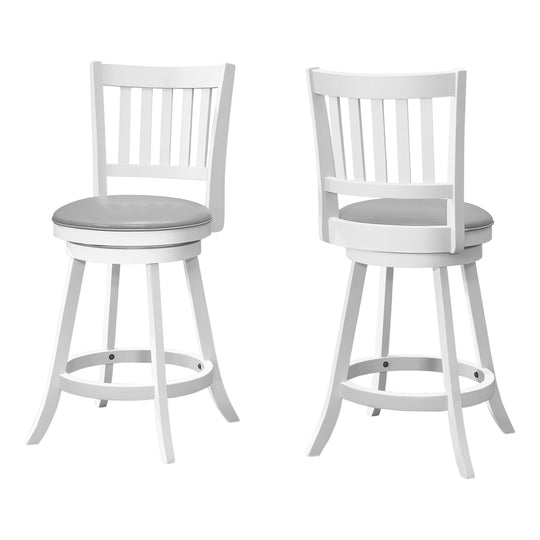 I 1239 Barstool - 2pcs / 39"H / White / Swivel Counter Height - Furniture Depot (7881073393912)