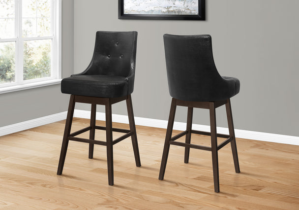 I 1242 Barstool - 2pcs / 46"H / Black Leather-Look / Swivel - Furniture Depot (7881073524984)