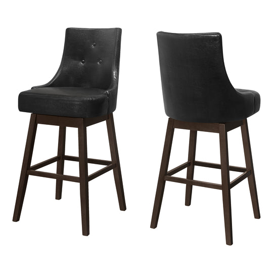 I 1242 Barstool - 2pcs / 46"H / Black Leather-Look / Swivel - Furniture Depot (7881073524984)