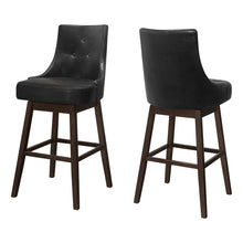 Load image into Gallery viewer, I 1242 Barstool - 2pcs / 46&quot;H / Black Leather-Look / Swivel - Furniture Depot (7881073524984)