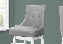 Load image into Gallery viewer, I 1243 Barstool - 2pcs / 46&quot;H / Grey Leather-Look / Swivel - Furniture Depot (7881073623288)