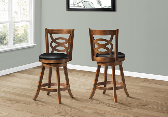 I 1252 Barstool - 2pcs / 39"H / Swivel / Oak Counter Height - Furniture Depot (7881073852664)