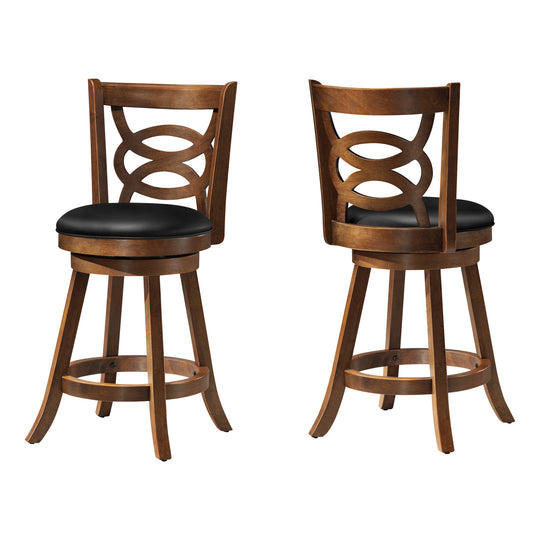 I 1252 Barstool - 2pcs / 39"H / Swivel / Oak Counter Height - Furniture Depot (7881073852664)