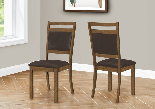 I 1310 Dining Chair - 2pcs / 40"H Walnut / Dark Brown Seat - Furniture Depot (7881074999544)