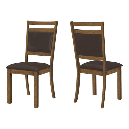I 1310 Dining Chair - 2pcs / 40"H Walnut / Dark Brown Seat - Furniture Depot (7881074999544)