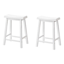 Load image into Gallery viewer, I 1533 Barstool - 2pcs / 24&quot;H / White Saddle Seat - Furniture Depot