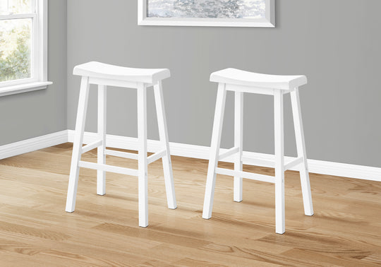 I 1534 Barstool - 2pcs / 29"H / White Saddle Seat - Furniture Depot (7881075589368)