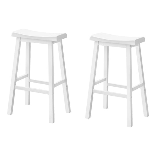 I 1534 Barstool - 2pcs / 29"H / White Saddle Seat - Furniture Depot (7881075589368)