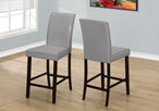 I 1902 Dining Chair - 2pcs / Grey Leather-Look Counter Height - Furniture Depot