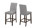 I 1902 Dining Chair - 2pcs / Grey Leather-Look Counter Height - Furniture Depot