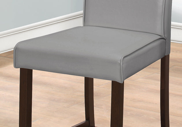 I 1902 Dining Chair - 2pcs / Grey Leather-Look Counter Height - Furniture Depot