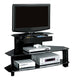 I 2000 Tv Stand - 48"L / Glossy Black Wood / Metal / Tempered - Furniture Depot (7881076211960)