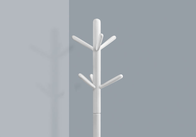 I 2002 Coat Rack - 69"H / White Wood Contemporary Style - Furniture Depot (7881076277496)