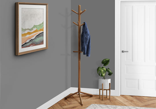 I 2003 Coat Rack - 69"H / Oak Wood Contemporary Style - Furniture Depot (7881076408568)