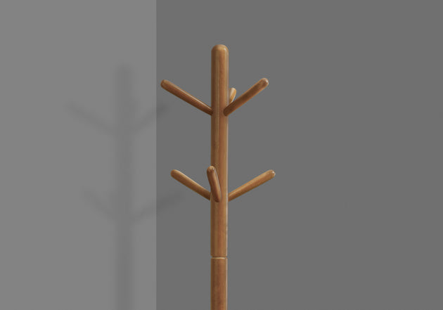 I 2003 Coat Rack - 69"H / Oak Wood Contemporary Style - Furniture Depot (7881076408568)