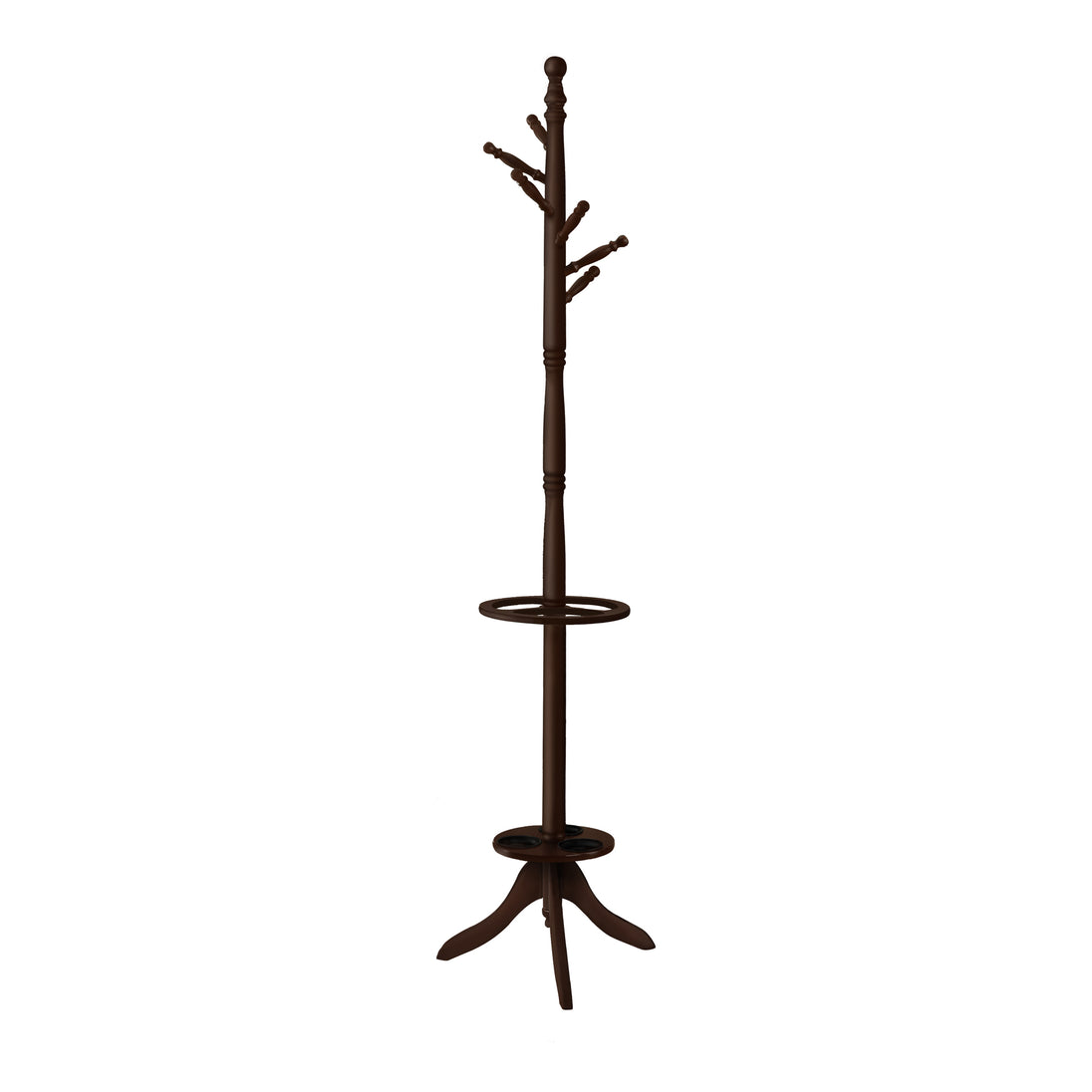 I 2005 Coat Rack - 71"H / Dark Cherry With An Umbrella Holder - Furniture Depot