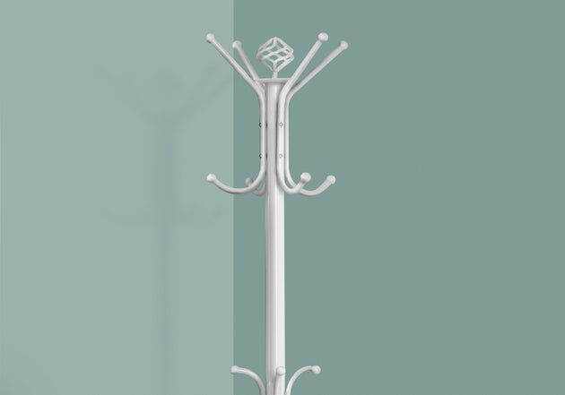 I 2006 Coat Rack - 70"H / White Metal - Furniture Depot (7881076670712)