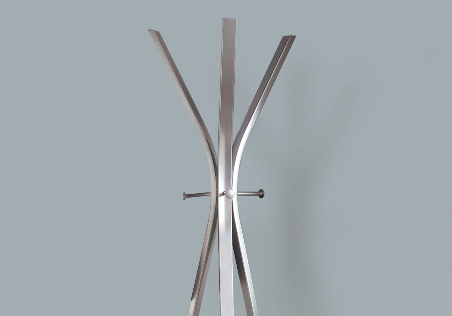 I 2015 Coat Rack - 72"H / Silver Metal Contemporary Style - Furniture Depot