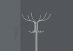 I 2032 Coat Rack - 70"H / Silver Metal With An Umbrella Holder - Furniture Depot