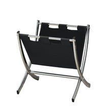 Load image into Gallery viewer, I 2034 Magazine Rack - Black Leather-Look / Chrome Metal - Furniture Depot (7881078112504)
