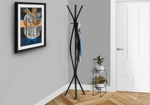 I 2051 Coat Rack - 72"H / Black Metal Contemporary Style - Furniture Depot (7881078374648)